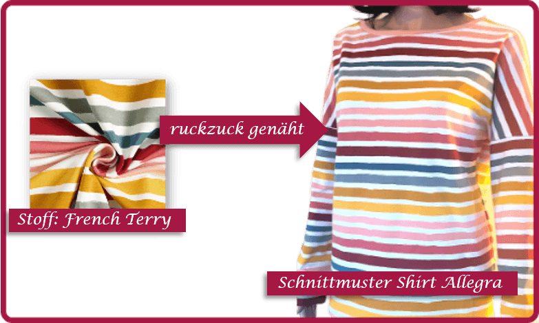 French Terry Schnittmuster Shirt Allegra