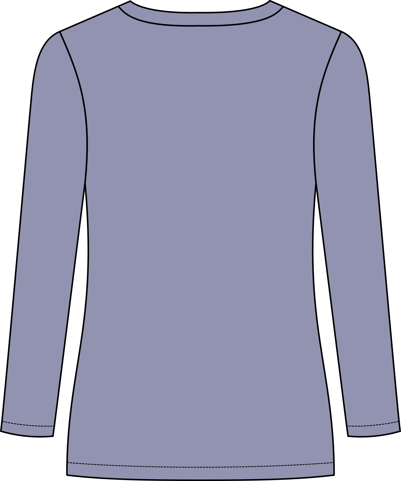 Schnittmuster Sweatshirt Rückansicht